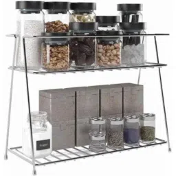 OSAM 27x39x13cm 2 Tier Stainless Steel Multipurpose Kitchen Boxes &a; Utensils Storage Stand (Pack of 3)-image-41