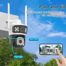 Grousale 8MP 2K Dual Lens PTZ 3-in-1 Triple View Outdoor Smart Wi-Fi Camera with Color Night Vision, Motion Detect, Human Detect, IP66 &a; 2 Way Audio image 3