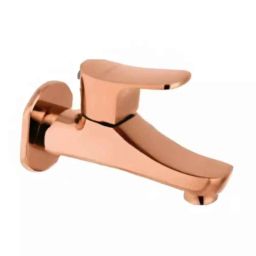 Cera Perla Metal Single Lever Wall Mount Bib Cock with Wall Flange &a; Aerator, F1012151RG-2