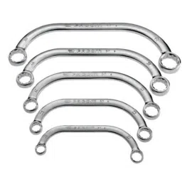 Facom 5 Pcs Satin Chrome Metric Half Moon Offset Ring Wrench Set, 57.JE5-10