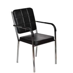 Teal CV-202 150kg Leather &a; Chrome Steel Black Modern Lorenzo Visitor Chair-46