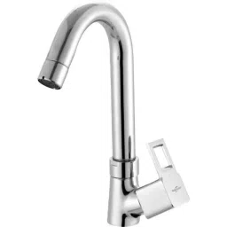 Neelkund Brass Chrome Finish Square Cut Swan Neck Sink Faucet for Bathroom &a; Kitchen-image-5