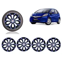 Auto Pearl 4 Pcs 15 inch Black ABS Press Type Hubcap Wheel Cover Set with Retention Ring for Honda JazzSandVModelOn-picture-20
