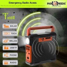 Pick Ur Needs 3.5W Black Emergency Solar Power Set with Mini Generator, Built-in Bluetooth Speaker &a; Phone Charging Cord, EL-3990 image 4