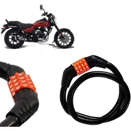 Auto Pearl Black &a; Orange 4 Digit Anti-Theft Combination Number Lock for Avenger 160 Street-picture-25