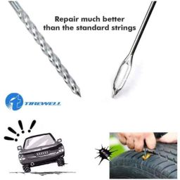 Tirewell TW-5010 4 in 1 Universal Tubeless Tyre Puncture Repair Kit Puncher Patch Tools with T Handle Grips, 5 Repair String Plugs &a; Rubber Solution image 5