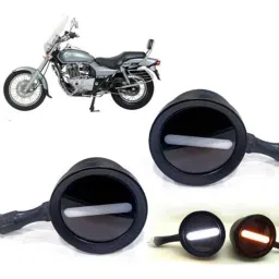Auto Pearl 2 Pcs 12V Black Bike Front LED Indicator Light Set for Bajaj Avenger, F001-picture-25