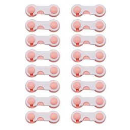 Safe-O-Kid 3.7 inch Pink Dotted Smiley Ends Child Proof Cabinet Lock, SOK9LOC17P114 (Pack of 16)-picture-17