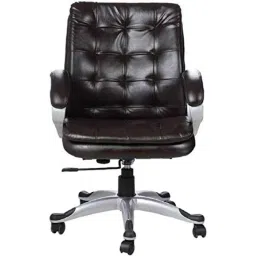 KDF Mart Upholstery Fabric Brown Medium Back Adjustable Executive Swivel Chair with Back Support, MIS133-image-52