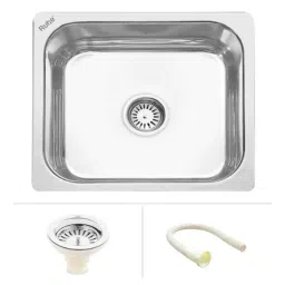 Ruhe 22x18x8 inch Stainless Steel Glossy Finish Square Single Bowl Kitchen Sink, 13-0101-08-picture-3