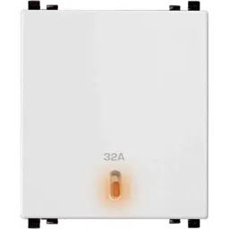 Schneider Electric ZENcelo 32A 1 Way White Full-Flat DP Switch with Neon, IN8486/32-36