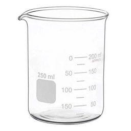 ABGIL 250ml Borosilicate Glass Low Form Beaker with Spout, ABG703-2