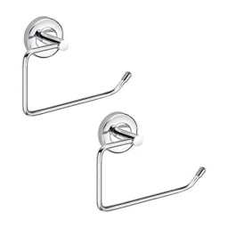 Aligarian Stainless Steel Chrome Finish Wall Mounted C-Shaped Round Base Open Towel Ring (Pack of 2)-10