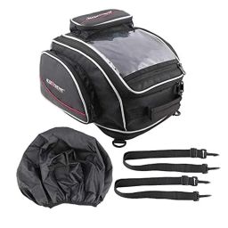 AllExtreme EXFTB06 Black Magnetic Fuel Tank Bag with Night Reflectors &a; Rain Cover Multi-Pocket Storage Compartments Fit for All Bike-38