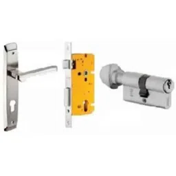 Dorset ML Series Art 60mm Stainless Steel Silver Chrome Finish Door Handle Lock Set with Knob &a; Key (Pack of 2)-picture-12