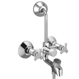 Mayur Ocich Trio Brass 3 In 1 Wall Mounted Chrome Plated Silver Wall Mixer for Hand &a; Overhead Shower-image-56