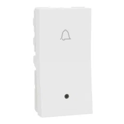 Schneider Electric Miluz ZeTa 6A 1 Module White Bell Push with Indicator, MZBPI1M_WH-46