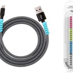 SANEHA Spiral Cable Protector 1.5 Meter AND Twist Data Cable Saver 4 PCS Combo Cable Protector-79