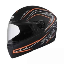 Studds Ninja Elite Super D5 Decor ISI Certified Plastic Matt Black Full Face Flip-Up Helmet, Size: Medium-picture-0