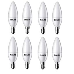 Philips 4W E14 6500K Cool Day White Frosted Candle LED Bulb (Pack of 8)-25