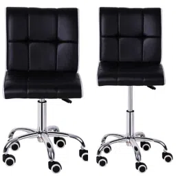 Da Urban Cadbury Black &a; White Height Adjustable &a; Revolving Bar Stool Chair with Wheels (Pack of 2)-picture-48