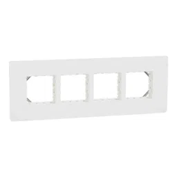 Schneider Electric Miluz Zeta Polycarbonate 8 Module White Grid &a; Cover Frame, MZCP8MH_WH-32