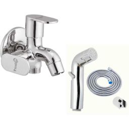 Prestige Ocean Brass Chrome Finish2 Way Bib Cock with Cruzz Health Faucet-image-81