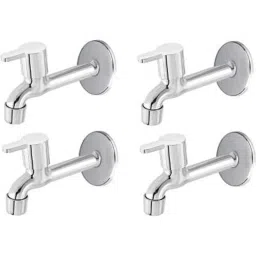 Spazio Stainless Steel Chrome Finish Fusion Collection Long Body Bib Cock with Foam Flow Water Wall Flange (Pack of 4)-picture-7