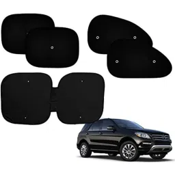 Auto Pearl 5 Pcs PVC &a; Mesh Black Window &a; Front Sun Shade Set for Mercedes Benz ML250-22