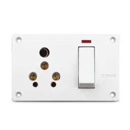 Cona 2246 Super Gold 6A/16A 3 In 1 White Universal Switch Socket Combined (Pack of 10)-picture-3