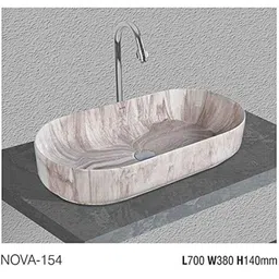 Uken (Nova-154) Imported Luxury European Style Designing Bathroom Sink/Wash Basin/Table Top (Nova-154) Brown-image-55