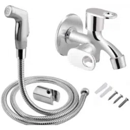 Senkiddpro Prime Stainless Steel Chrome Finish Wall Mounted Two Way Bib Tap Set with Push Button Health Faucet-image-69