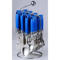 Elegante 24 Pcs Lotus Blue Stainless Steel &a; Plastic Cutlery Set, SL-111A (Pack of 2)-image-91