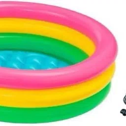 (USA*BOB-32) BEST SELLER,PEOPLE CHOICE PREMIUM QUALITY 2 FEETS(61 CM) WIDTH AND 22CM HEIGHT ,THREE COLOUR WATER BATH TUB POOL FOR YOURS LOVLY KIDS AND BABY WITH AIR PUMP.AGE 0-3 YEARS. Inflatable Swimming Pool, Inflatable Toy Pump-16