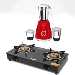 Photon 2B Combo Chery Mixer Grinder 3 jar 750 watt Glass Manual Gas Stove-image-42