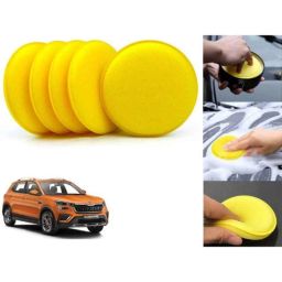 Auto Pearl Polyurethane Beige Washing &a; Waxing Polish Foam Sponge for Kushaq (Pack of 5)-picture-35