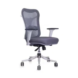 Praga Seating Zmax 28.5x24.5x39.5 inch Polypropylene Medium Back White &a; Grey Ergonomic Office Chair, ZMWHGRGRMA3PMB3D-48
