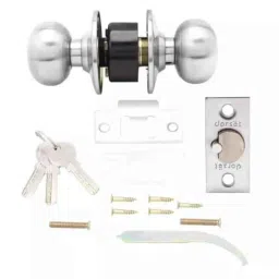 Dorset 70mm Silver Satin Finish Stainless Steel Cylindrical Knob Lock, ETTOSS (Pack of 4)-8