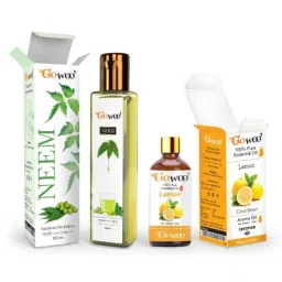 GoWoo 2 Pcs 10ml Natural Lemon Aroma Oil &a; 100ml Neem Carrier Oil Set, GWOC752-P27+P186-picture-0