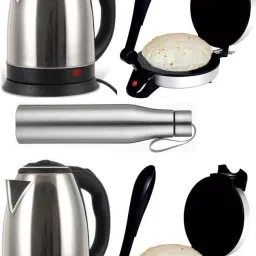 Combo Pack Of 2 Electric Kettle & 1 Steel Water Bottle & 2 Roti and Khakra Maker-34