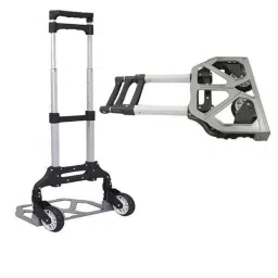 Bigapple 70kg Aluminium Alloy Grey &a; Black Foldable Luggage Trolley with 2 Wheels, TRL-SPL-AL-70-image-27