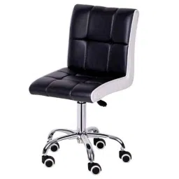 Da Urban Bion Black &a; White Fabric &a; Foam Stool Chair with Wheels &a; Low Back-picture-34