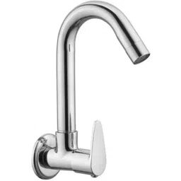 Kount Vignette Brass Chrome Finish Basin Tap with Wall Flange-image-19
