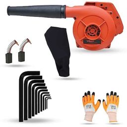 Hillgrove 800W Plastic Red Electric Air Blower with Carbon Brushes, Gloves &a; 10 Pcs Allen Key, HGCM1123-71