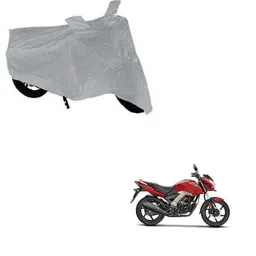 Kozdiko Silver Bike Body Cover with Mirror Pockets for Honda CB Unicorn 160, koz_67757-picture-40