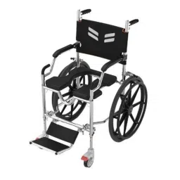 Frido Go 41.5x27x36.5 inch Black Self Propelled Portable Shower Commode Wheelchair, FS168S-picture-42
