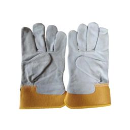 GSK Corporation 10 inch Leather Orange &a; White Welding Gloves-2