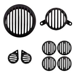 AllExtreme EXPGS8P 8 Pcs Black Headlight Grill Set-picture-12