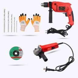 Hillgrove HGCM390M1 850W Angle Grinder, 700W Drill Machine &a; 5 Pcs Drill Bits Combo, HGCM689 image 2