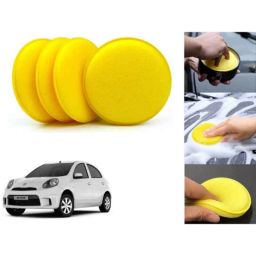 Auto Pearl Polyurethane Beige Washing &a; Waxing Polish Foam Sponge for Micra Active (Pack of 4)-picture-4